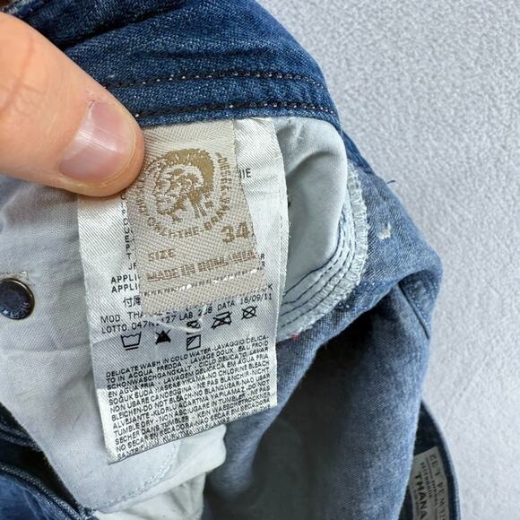 Diesel jeans men's 34 Fits 36x31 Thanaz Slim Skinny Vintage Distressed y2k 2000s - Picture 15 of 16